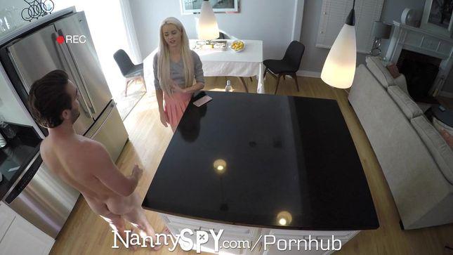 Elsa Jean in a skirt gave the boss a wet crack
