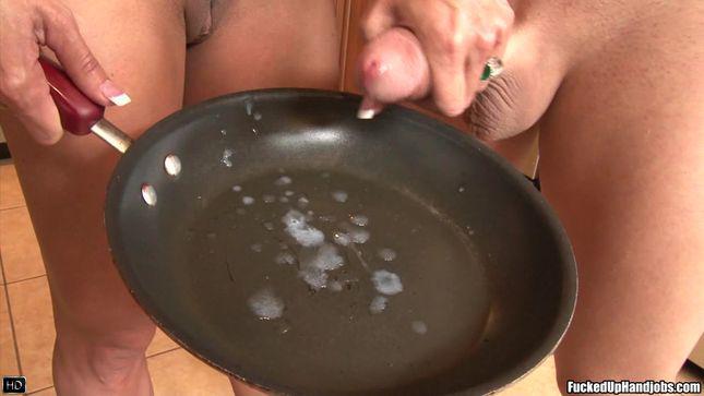 The wife cooked her husband a breakfast of sperm